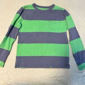 Crewcuts Green and Blue Striped Long Sleeve Tee